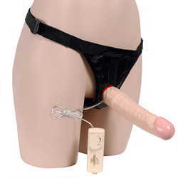 Vibro Ultra Harness 2 and Plug with 8 Inch Dong Vibrating