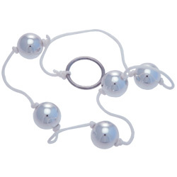 
Silver Plastic Anal Beads with String