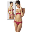 Red Lace Open Bra Set