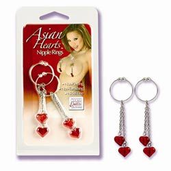 
Asian Hearts Nipple Rings