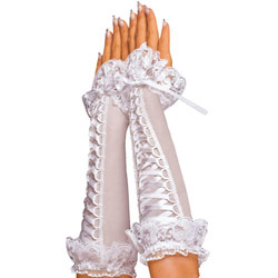 Roxana Gloves Lace Up White