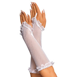 Roxana Fishnet Gloves White