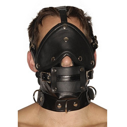 Strict Leather Premium Muzzle with Blindfold and Gags