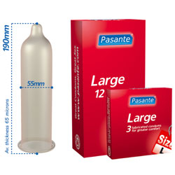 Pasante Large Condoms 3 Pack