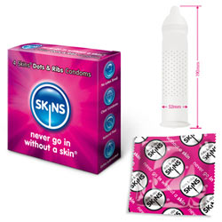 Skins Condoms Dots & Ribs 4 Pack