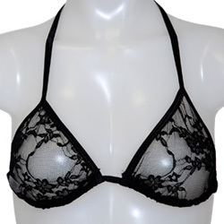 
C-string Triangle Bikini Top Black Lace
