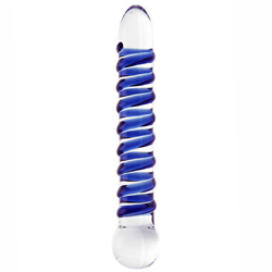 Glass Navy Blue Spiral Wrapping