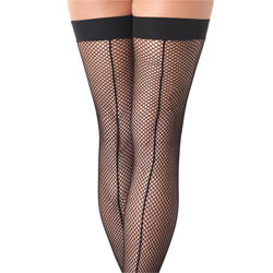 
Black Fishnet Stockings with Seam