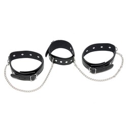 
Leather Neck & Leg Chain Cuffs