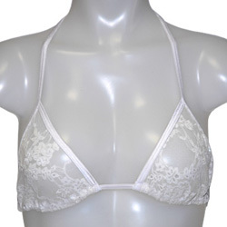 
C-string Triangle Bikini Top White Lace